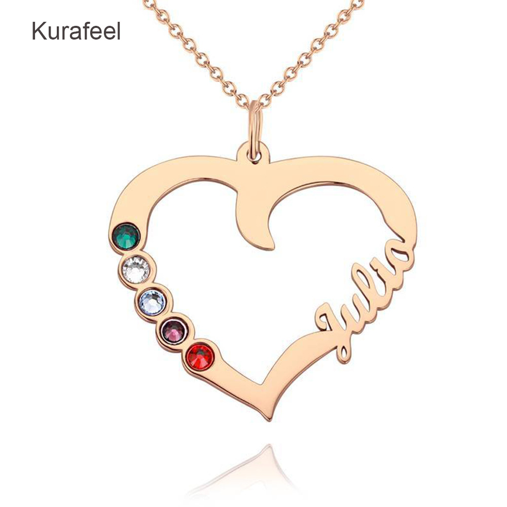 Heart Shape Personalised 925 Sterling Silver Necklace